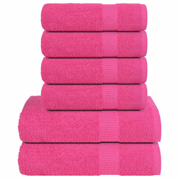 vidaXL 6-delers h&aring;ndklesett FROGN rosa 360 gsm