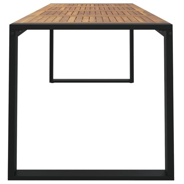 vidaXL Hagebord med U-ben 200x90x75 cm heltre akasie