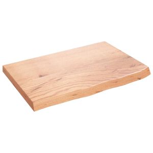 vidaXL Bordplate lysebrun 60x40x(2-4) cm behandlet heltre eik