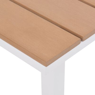 vidaXL Solseng med bord aluminium og WPC brun