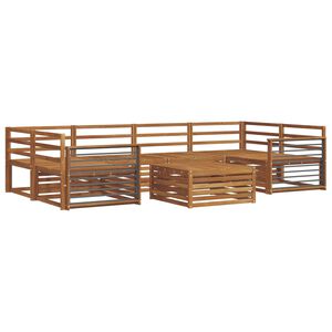 vidaXL Utend&oslash;rs sofa-sett 7 pcs Naturlig Solid akasietre