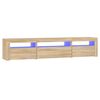 vidaXL TV-benk med LED-lys sonoma eik 195x35x40 cm