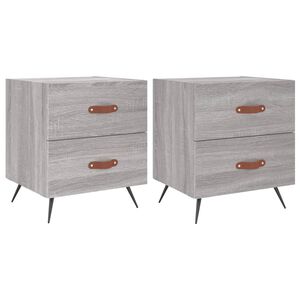 vidaXL Nattbord 2 stk gr&aring; sonoma 40x35x47,5 cm konstruert tre