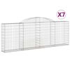 vidaXL Gabionkurver buede 7 stk 300x30x100/120 cm galvanisert jern
