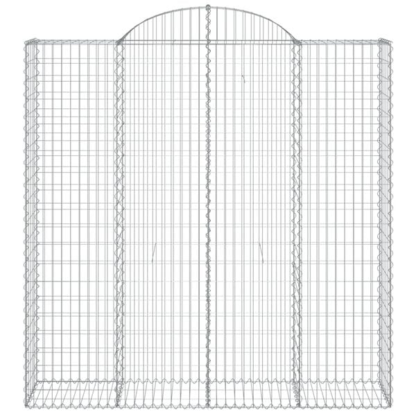 vidaXL Gabionkurver buede 4 stk 200x50x200/220 cm galvanisert jern