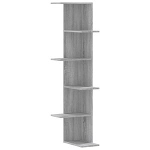vidaXL Veggmontert hylle gr&aring; sonoma 36,5x36,5x140 cm konstruert tre