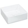 vidaXL Vask 37x37x13 cm keramikk firkantet hvit
