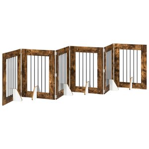 vidaXL Foldbar hundegitter med stativer 6 stk. R&oslash;kt Eik 362 cm