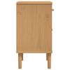 vidaXL Nattbord SENJA rotting utseende brun 40x35x65 cm heltre furu