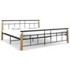 vidaXL Sengeramme metall og heltre eik 200x200 cm