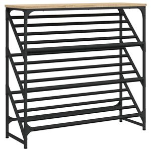 vidaXL Skohylle sonoma eik 90x30x85 cm konstruert tre