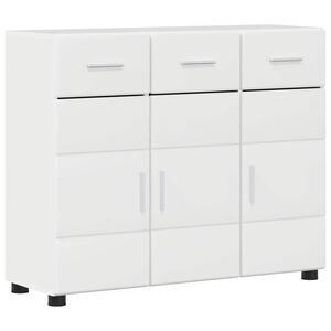 vidaXL Serviesskap med d&oslash;r FLORIN H&oslash;yglanset hvit 88,5 x 30,5 x 73 cm