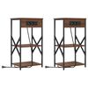 vidaXL Nattbordskap 2 stk. Brun Eik 41 x 31 x 76 cm Konstruert tre