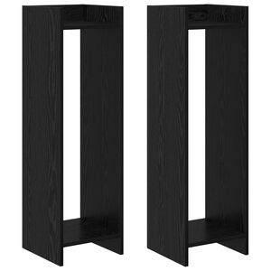vidaXL Planteholder Svart Eik 30 x 30 x 100 cm Konstruert tre