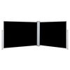 vidaXL Uttrekkbar sidemarkise 100x1000 cm svart
