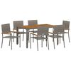 vidaXL Hage Spisegruppe 7 pcs Gr&aring; polyrotting
