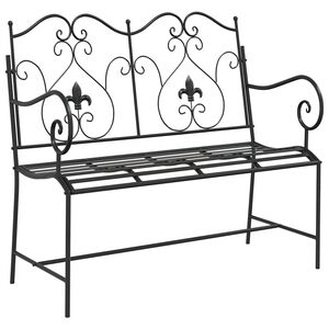 vidaXL Hagebenk 2 -Seater 104 x 54 x 93 cm St&aring;l Svart