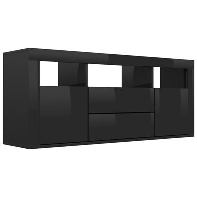 vidaXL TV-benk høyglans svart 120x30x50 cm sponplate