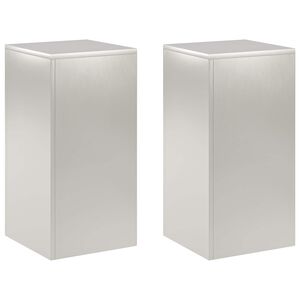 vidaXL Planteholder 2 pcs S&oslash;lv 30 x 30 x 60 cm St&aring;l