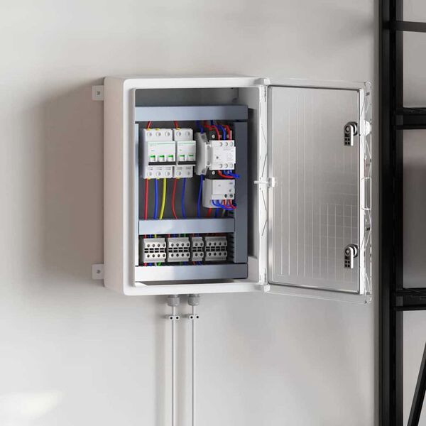 vidaXL Kontrollskap Gr&aring; 35 x 19,5 x 50 cm ABS-plast