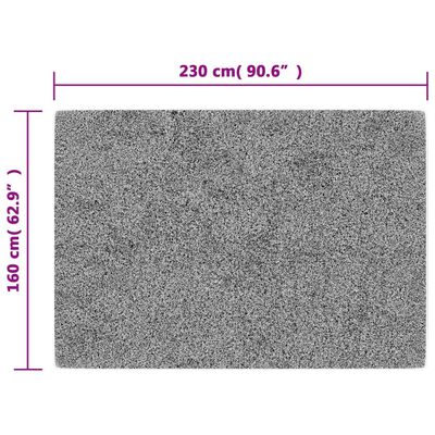 vidaXL Vaskbart teppe 160x230 cm grå sklisikker