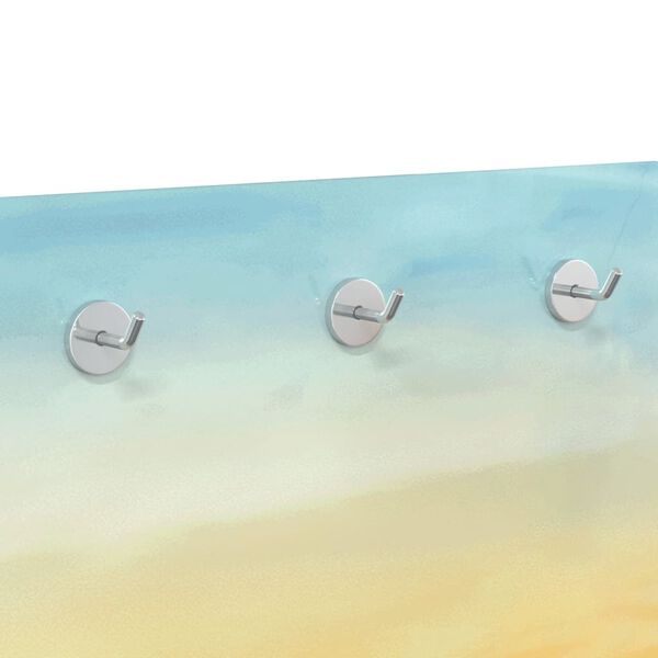 vidaXL Veggmontert knaggrekke 125x50 cm herdet glass sol og innsj&oslash;