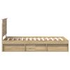 vidaXL Sengestamme med hodegjerde Sonoma eik 90 x 190 cm Massiv furu