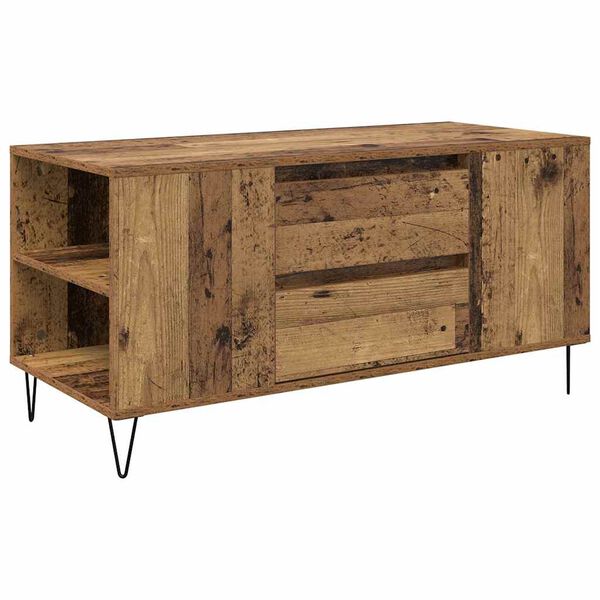 vidaXL Kaffebord med skuff Gamle tre 102 x 44,5 x 50 cm Konstruert tre