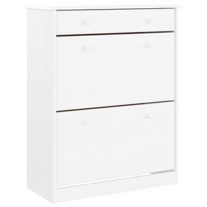 vidaXL Skoskap ALTA hvit 77x35x96 cm heltre furu