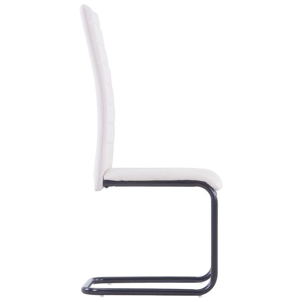 vidaXL Frittbærende spisestoler 2 stk kremhvit stoff