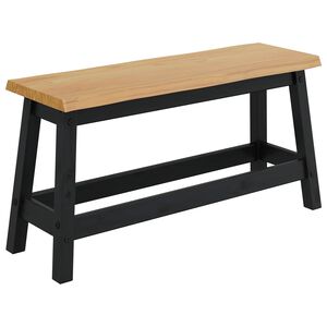 VidaXL Spisebenk EKAI Svart 91,5 x 29 x 45,5 cm Heltre furu