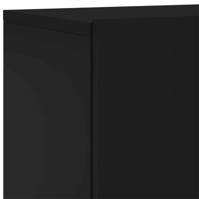 vidaXL Vegghengte TV-enheter 6 deler svart konstruert tre