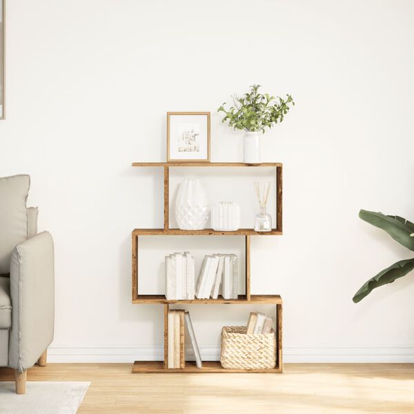 vidaXL Romdeler bokhylle 3 lag gammelt tre 70x24x97 cm konstruert tre