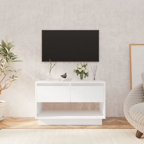vidaXL TV-benk hvit 70x41x44 cm konstruert tre