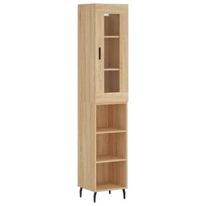 vidaXL Highboard sonoma eik 34,5x34x180 cm konstruert tre