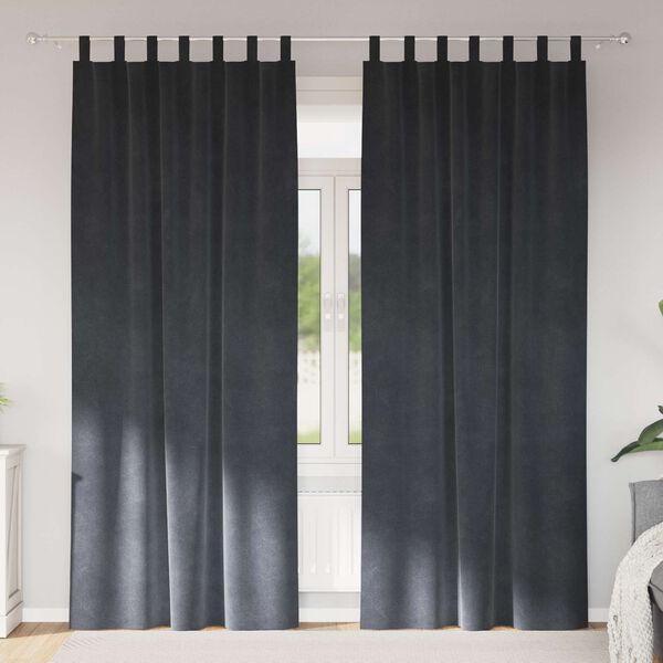 vidaXL Blendingsgardiner 2 pcs Lysegr&aring; 140 x 245 cm Fl&oslash;yel