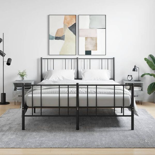 vidaXL Nattbord 2 stk betonggr&aring; 40x35x47,5 cm konstruert tre