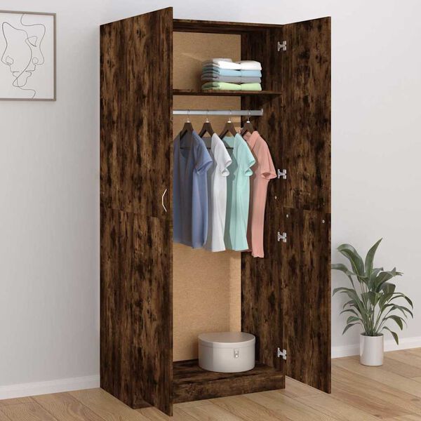 vidaXL Garderobe r&oslash;kt eik 90x52x200 cm konstruert tre