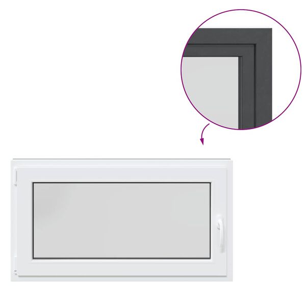 vidaXL Kjellervindu "RISOR" 110x50 cm vipp-og-sving DIN venstre antrasitt