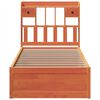 vidaXL Sengeramme uten madrass voksbrun 75x190 cm heltre furu