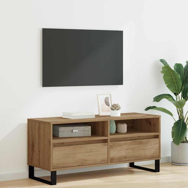 vidaXL TV-skap Artisan Eik 100 x 34,5 x 44,5 cm Ingeni&oslash;rtre og jern