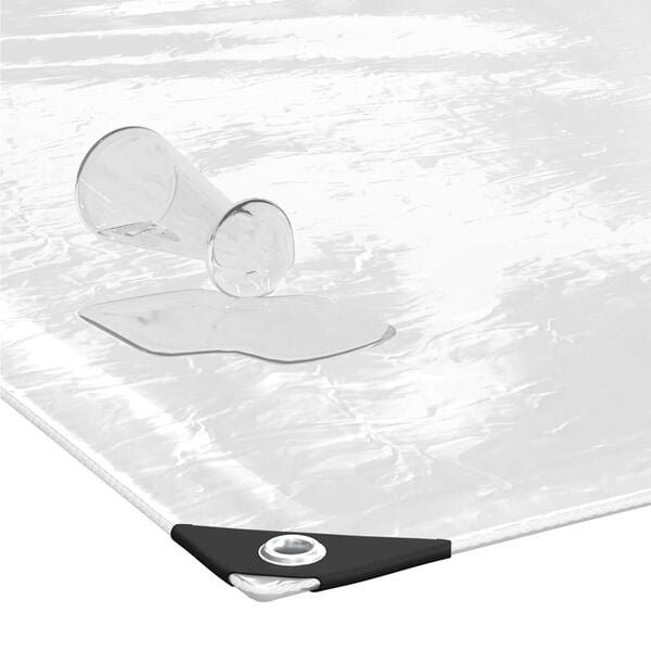 vidaXL Klar presenning med maljer 4x6 m PVC
