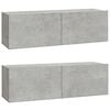 vidaXL Vegghengte TV-benker 2 stk betonggr&aring; 100x30x30cm konstruert tre