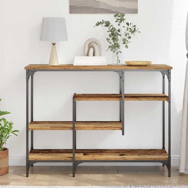 vidaXL Konsollbord Gammelt tre 100 x 35 x 75 cm Ingeni&oslash;rtre og metall
