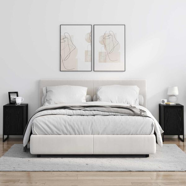 vidaXL Nattbord Svart Eik 39,5 x 30 x 50 cm Konstruert tre