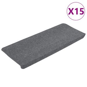 vidaXL Selvklebende trappematter 15 stk 65x24,5x3,5 cm gr&aring;