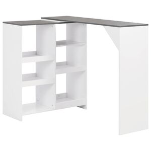 vidaXL Barbord med flyttbar hylle hvit 138x39x110 cm