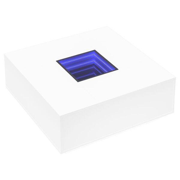 vidaXL Salongbord med Infinity LED hvit 100x100x40 cm