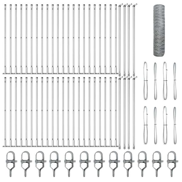 vidaXL Gjerdep&aring;le s&oslash;lv 100 x 0,4 m (36 mm nett) St&aring;l