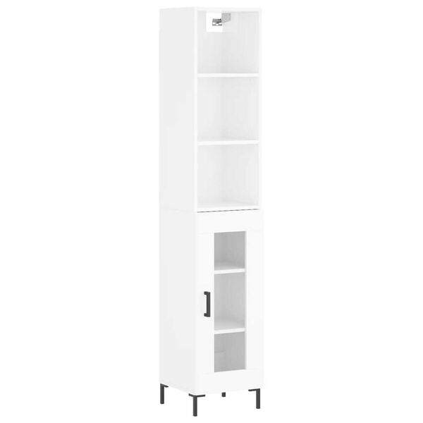 vidaXL Highboard h&oslash;yglans hvit 34,5x34x180 cm konstruert tre